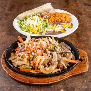 Chicken, Steak And Shrimp Fajitas